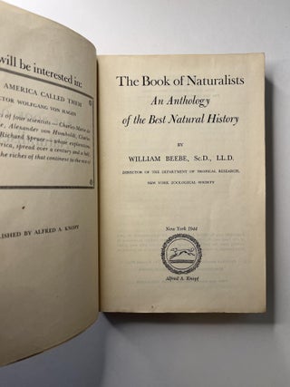 The Book of Naturalists: An Anthology of the Best Natural History (association copy)