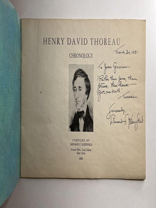 Concord: Climate for Freedom; Henry David Thoreau: Chronology (two books, association copy)