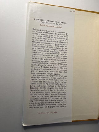 Peregrine Falcon Populations: Their Biology and Decline (inscribed to Durward Allen)