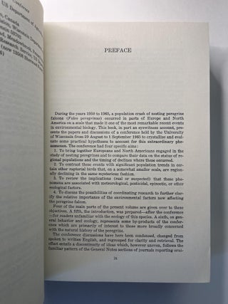 Peregrine Falcon Populations: Their Biology and Decline (inscribed to Durward Allen)
