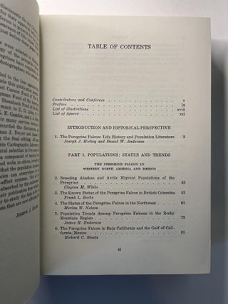 Peregrine Falcon Populations: Their Biology and Decline (inscribed to Durward Allen)