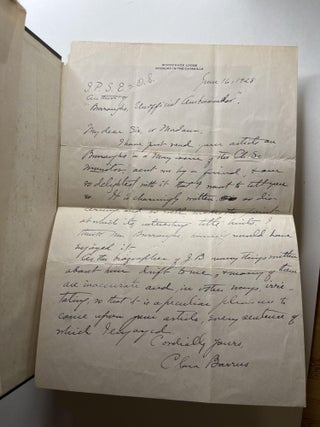 The Life and Letters of John Burroughs (with signed ALS from Barrus)