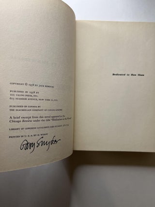 The Dharma Bums (signed by Snyder)