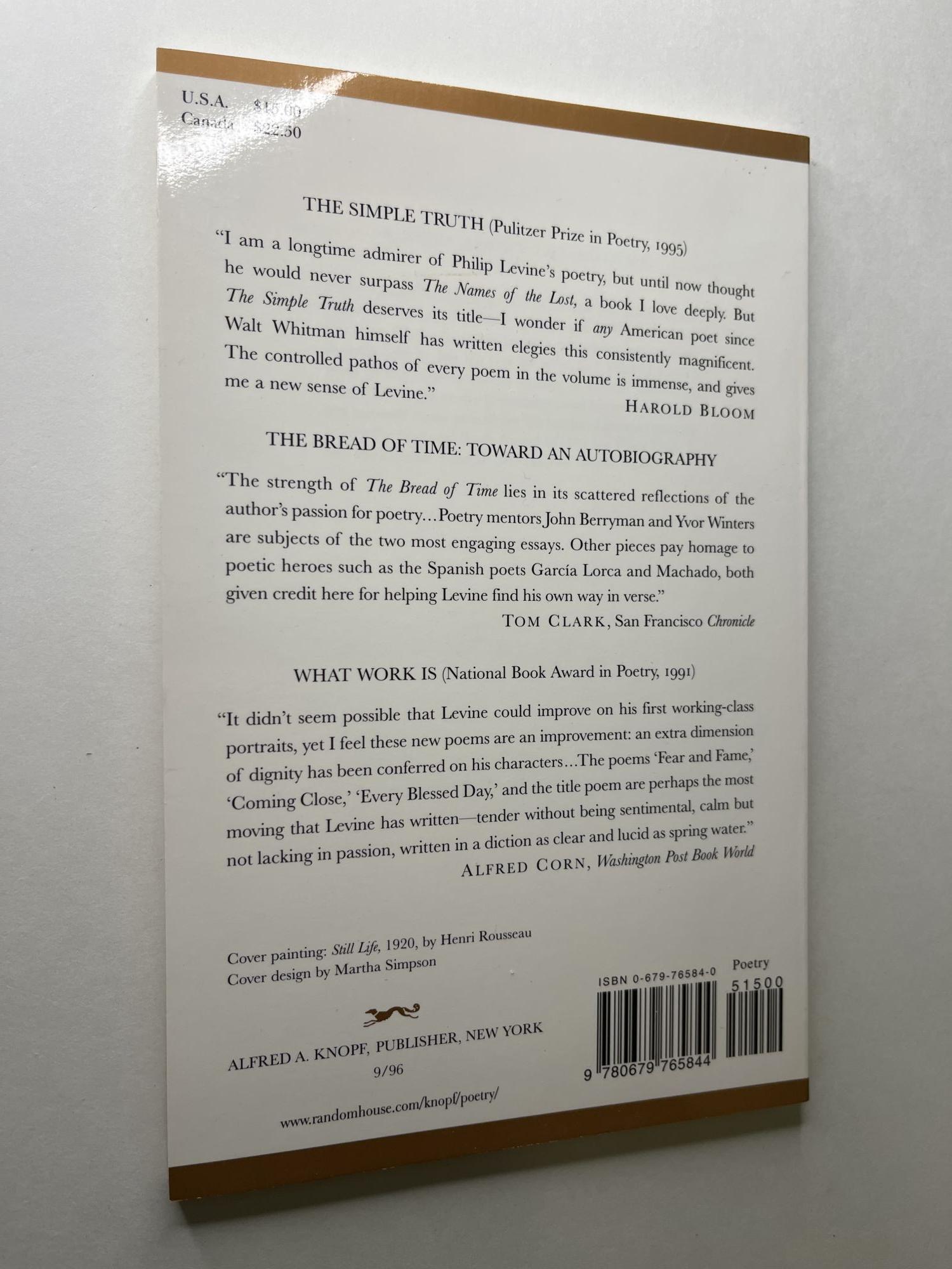 The Simple Truth | Philip Levine, signed | First edition