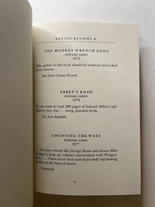 Rotten Reviews: A Literary Companion (Edward Abbey's copies, two volumes)