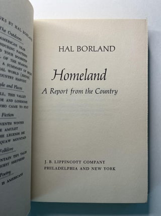 Homeland: A Report from the Country (inscribed to his son)