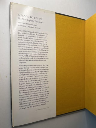 A Place to Begin: The New England Experience (inscribed to his son)