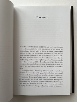 A Briefer History of Time (inscribed to Intel founder Gordon Moore)
