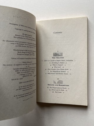The Creation: An Appeal to Save Life on Earth (signed)