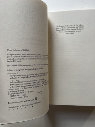 Saving Nature's Legacy: Protecting And Restoring Biodiversity (USFS Chief Jack Ward Thomas's copy)