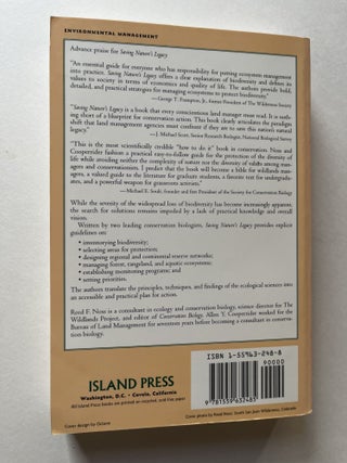 Saving Nature's Legacy: Protecting And Restoring Biodiversity (USFS Chief Jack Ward Thomas's copy)