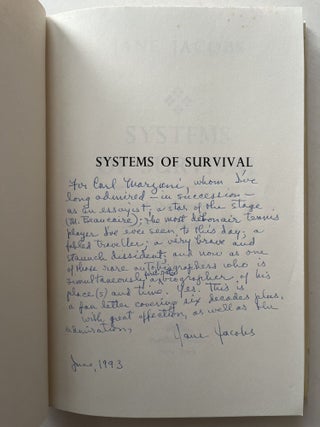 Systems of Survival (signed association copy)