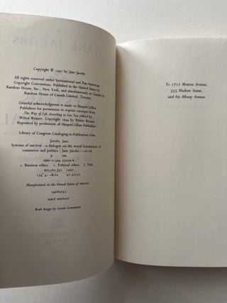 Systems of Survival (signed association copy)