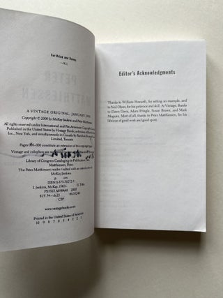 The Peter Matthiessen Reader (signed uncorrected proof)