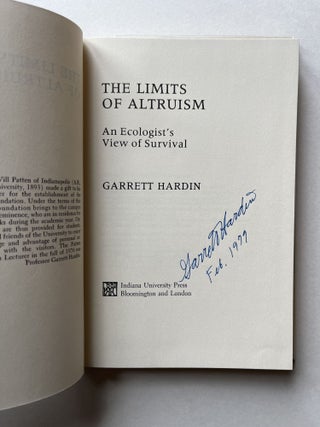 The Limits of Altruism: An Ecologist's View of Survival (signed)