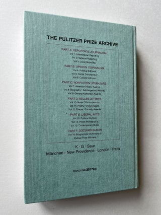 The Pulitzer Prize Archives: Volume 9: General Nonfiction Awards 1962-1993 (E.O. Wilson's copy)