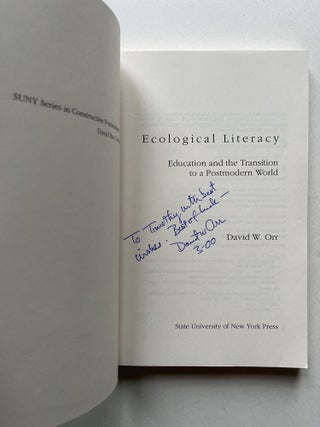 Ecological Literacy: Education and the Transition to a Postmodern World (signed)