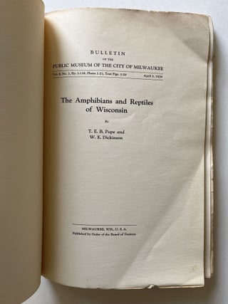 The Amphibians and Reptiles of Wisconsin (Herbert Stoddard's copy)