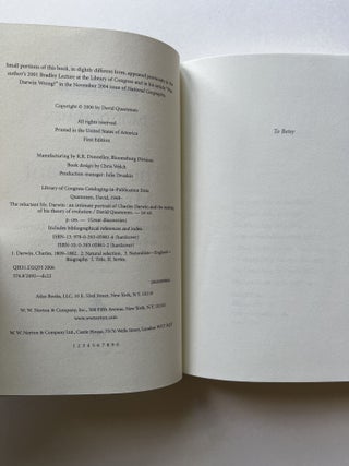 The Reluctant Mr. Darwin: An Intimate Portrait of Charles Darwin and the Making of His Theory of Evolution (inscribed to Jim Harrison)