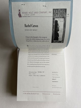 Rachel Carson: Witness for Nature (uncorrected proof)