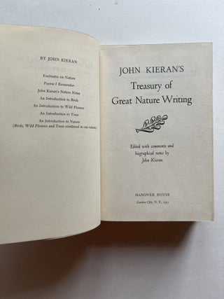 John Kieran's Treasury of Great Nature Writing (signed with inclusions)