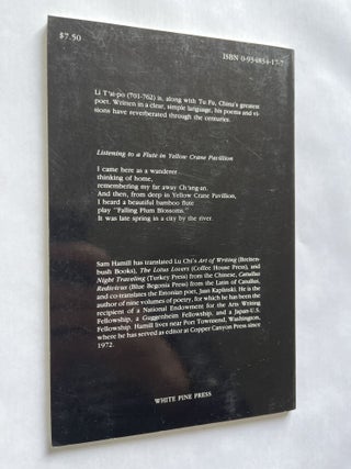 Banished Immortal: Visions of Li T'ai-po (inscribed to Jim Harrison)