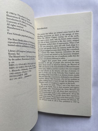 The Blizzard Voices: Poems (inscribed to Jim Harrison)