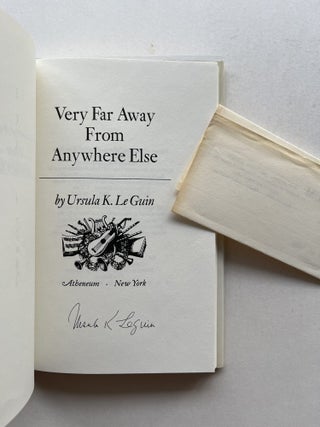 Very Far Away from Anywhere Else (signed, her own copy, with a letter to her from the publisher)