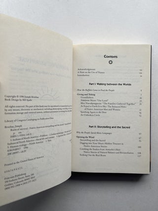 Roots of Survival: Native American Storytelling and the Sacred (inscribed to illustrator Barry Moser)