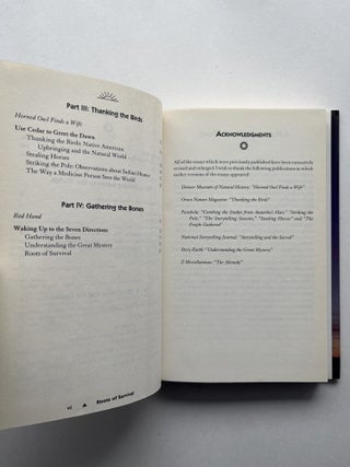 Roots of Survival: Native American Storytelling and the Sacred (inscribed to illustrator Barry Moser)