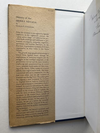 History of the Sierra Nevada (inscribed to mountaineer Hervey Voge)