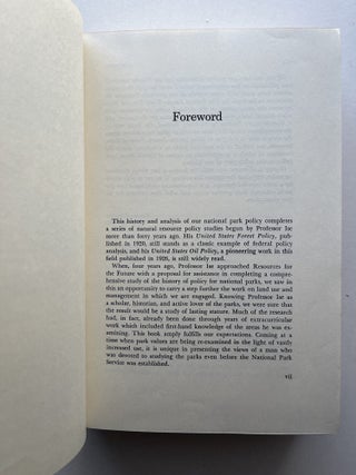 Our National Park Policy: A Critical History (association copy)
