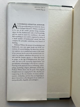 Consilience: The Unity of Knowledge (inscribed to former Secretary of the Interior Bruce Babbitt)