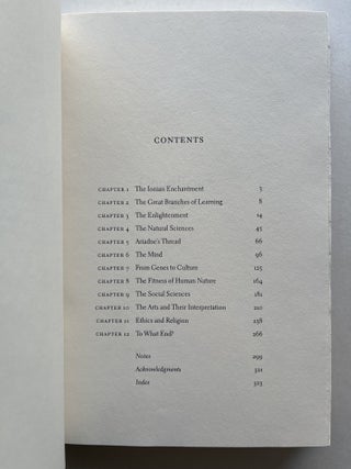 Consilience: The Unity of Knowledge (inscribed to former Secretary of the Interior Bruce Babbitt)