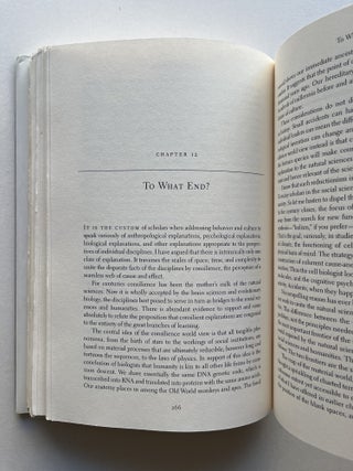 Consilience: The Unity of Knowledge (inscribed to former Secretary of the Interior Bruce Babbitt)
