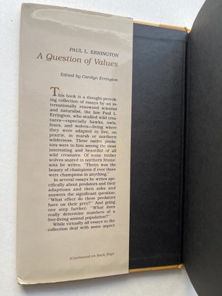 A Question of Values (inscribed by the editor, Errington's wife)