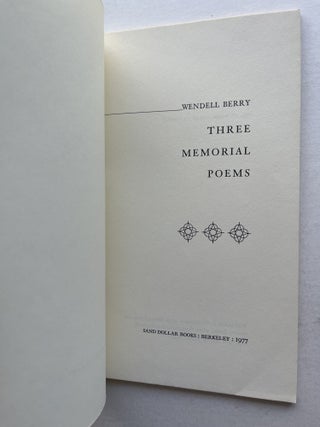 Three Memorial Poems (inscribed to Gary Paul Nabhan)