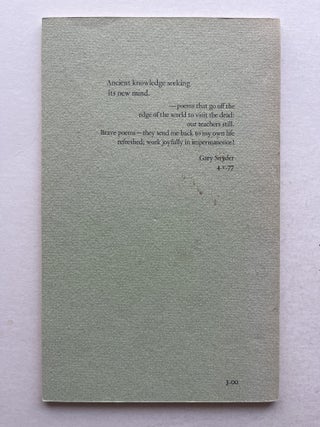 Three Memorial Poems (inscribed to Gary Paul Nabhan)