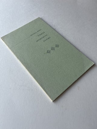 Three Memorial Poems (inscribed to Gary Paul Nabhan)