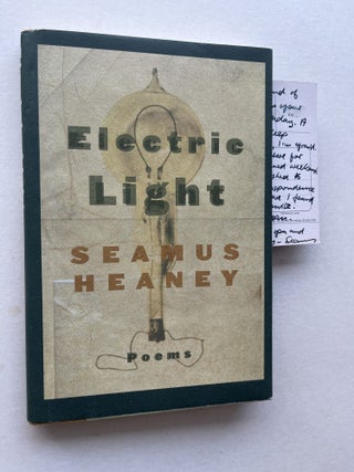 Item #2014 Electric Light: Poems (with signed postcard to critic Sven Birkerts). Seamus Heaney,...