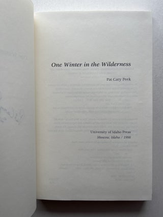 One Winter in the Wilderness (inscribed)