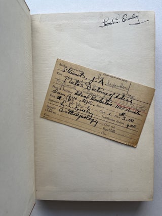 Robinson Jeffers: The Man and His Work (Loren Eiseley's copy)