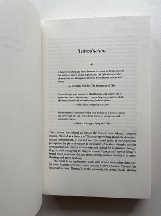 The Environmental Imagination: Thoreau, Nature Writing, and the Formation of American Culture (association copy)