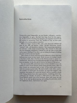 The Best of Ascent : Twenty-Five Years of the Mountaineering Experience (inscribed to contributor Drummond Remmie)