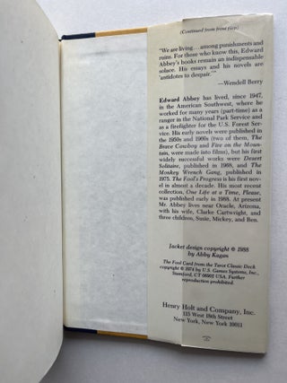 The Fool's Progress: An Honest Novel (inscribed with signed note)