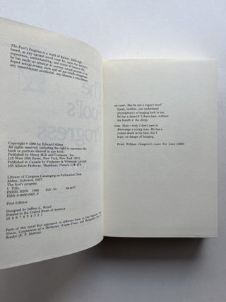 The Fool's Progress: An Honest Novel (inscribed with signed note)