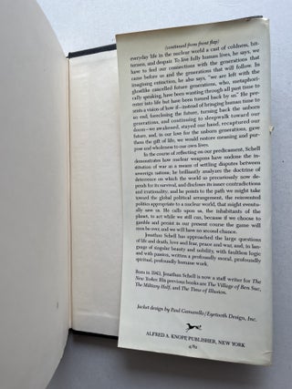 The Fate of the Earth (inscribed to Pulitzer-winners Susan and Neil Sheehan)