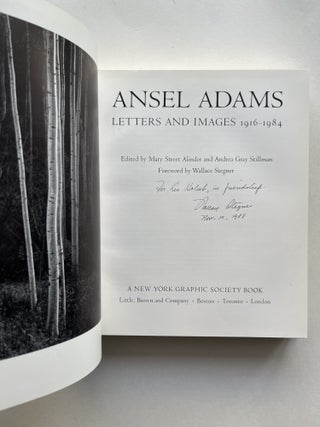 Ansel Adams: Letters and Images, 1916-1984 (association copy, inscribed by Wallace Stegner)