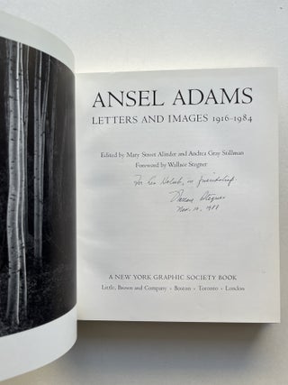Ansel Adams: Letters and Images, 1916-1984 (association copy, inscribed by Wallace Stegner)