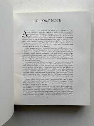 Ansel Adams: Letters and Images, 1916-1984 (association copy, inscribed by Wallace Stegner)